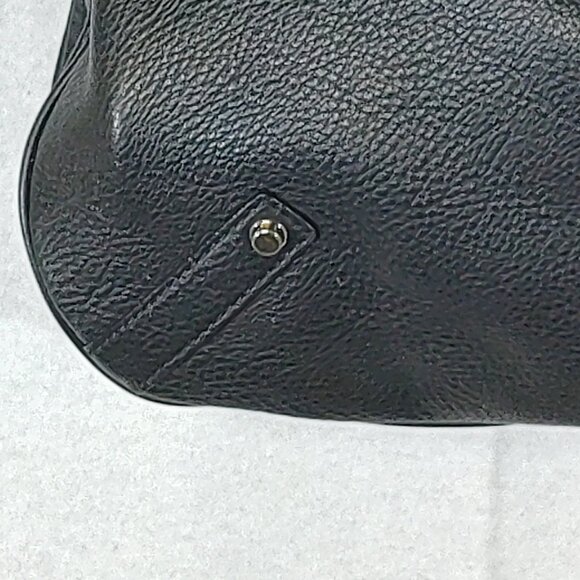 Banana Republic Black Pebble Leather Shoulder Bag Hobo Purse Chrome Hardware - Picture 4 of 14